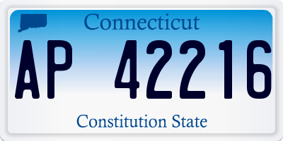 CT license plate AP42216