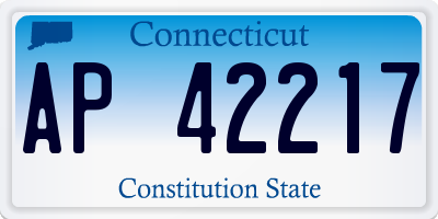 CT license plate AP42217
