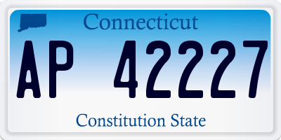 CT license plate AP42227