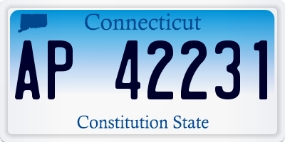 CT license plate AP42231