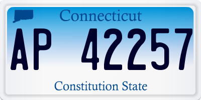 CT license plate AP42257