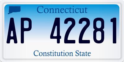 CT license plate AP42281