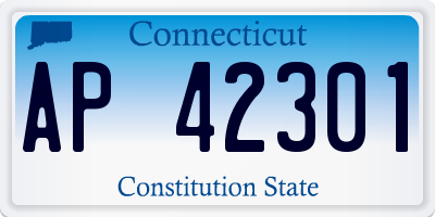 CT license plate AP42301