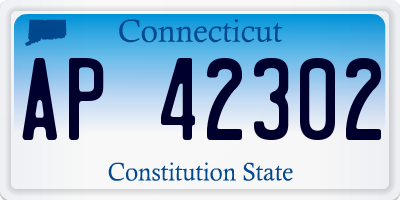CT license plate AP42302
