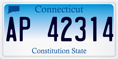 CT license plate AP42314