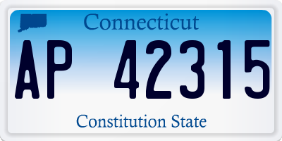 CT license plate AP42315