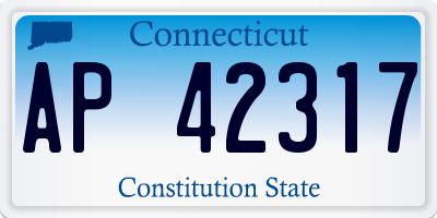 CT license plate AP42317