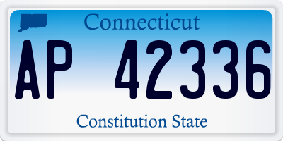 CT license plate AP42336