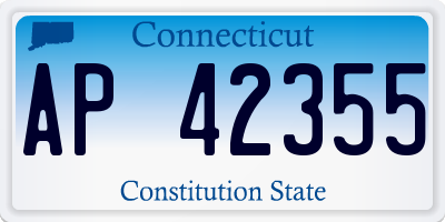 CT license plate AP42355