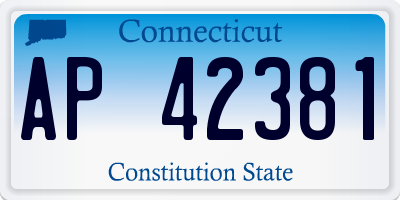 CT license plate AP42381