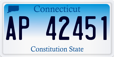 CT license plate AP42451