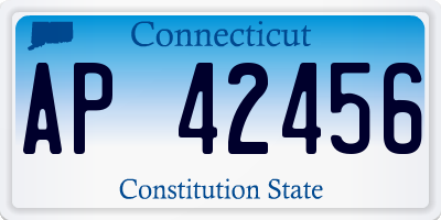CT license plate AP42456