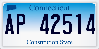 CT license plate AP42514