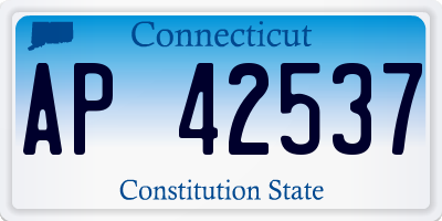 CT license plate AP42537