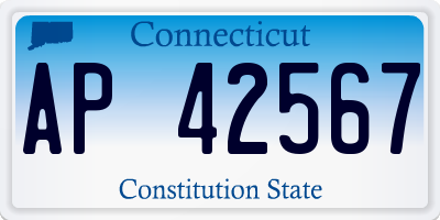 CT license plate AP42567