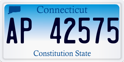 CT license plate AP42575