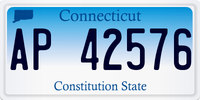 CT license plate AP42576