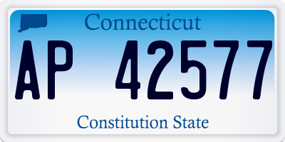 CT license plate AP42577