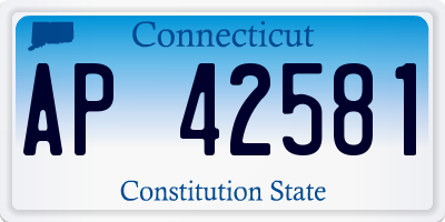 CT license plate AP42581