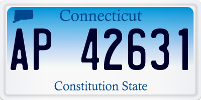 CT license plate AP42631