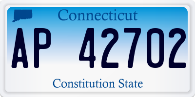 CT license plate AP42702