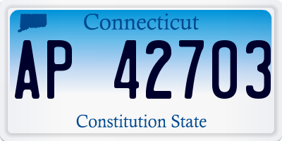 CT license plate AP42703