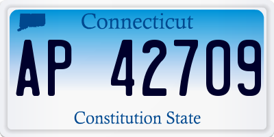 CT license plate AP42709