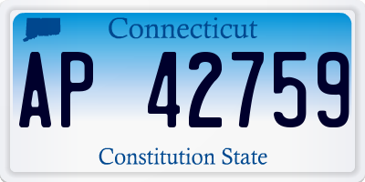 CT license plate AP42759