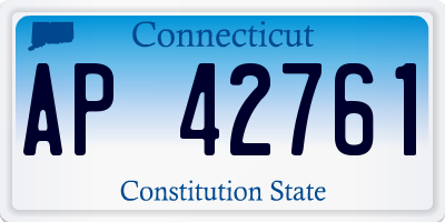 CT license plate AP42761