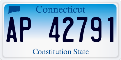 CT license plate AP42791