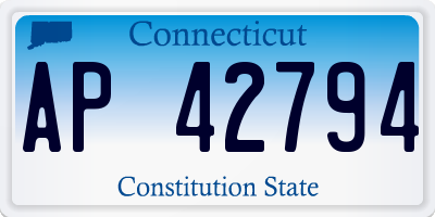 CT license plate AP42794