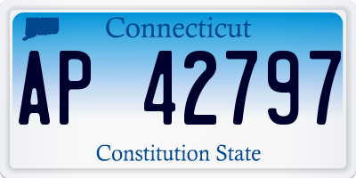 CT license plate AP42797