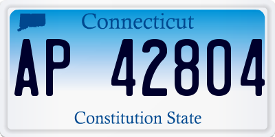 CT license plate AP42804
