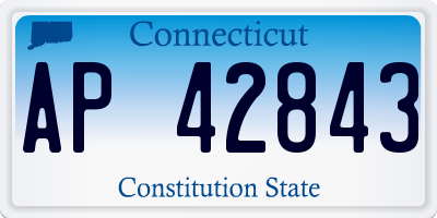 CT license plate AP42843