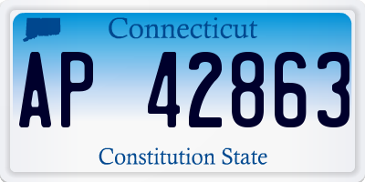 CT license plate AP42863