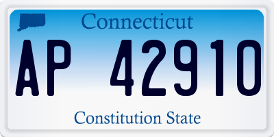 CT license plate AP42910