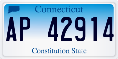 CT license plate AP42914