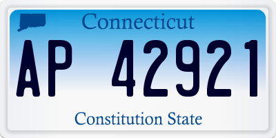 CT license plate AP42921