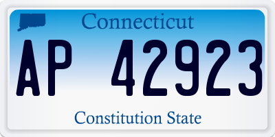 CT license plate AP42923