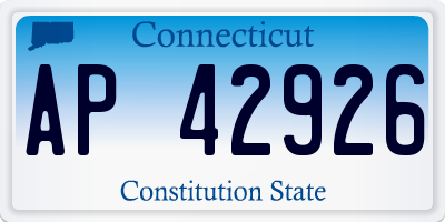 CT license plate AP42926