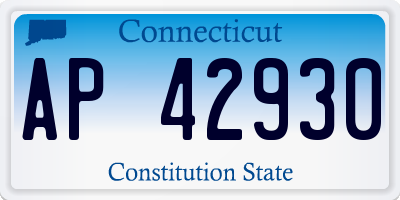 CT license plate AP42930