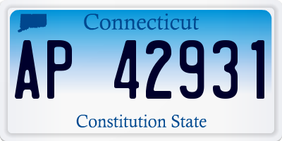 CT license plate AP42931