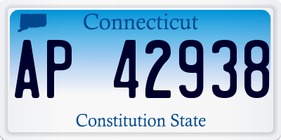 CT license plate AP42938