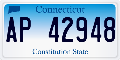 CT license plate AP42948