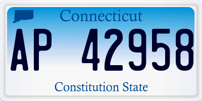 CT license plate AP42958