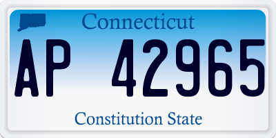 CT license plate AP42965