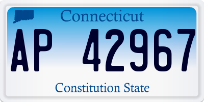 CT license plate AP42967