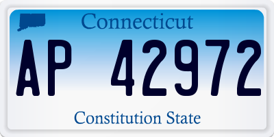 CT license plate AP42972