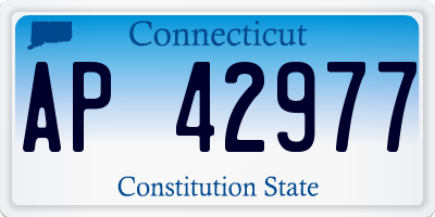 CT license plate AP42977