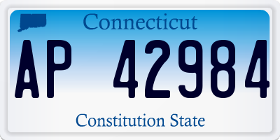 CT license plate AP42984